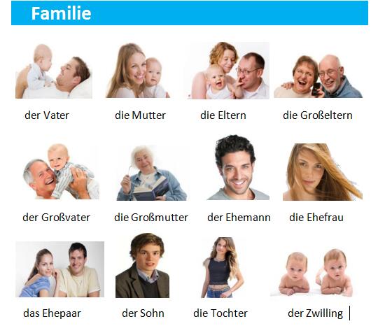 德语词汇手册学习:家庭篇